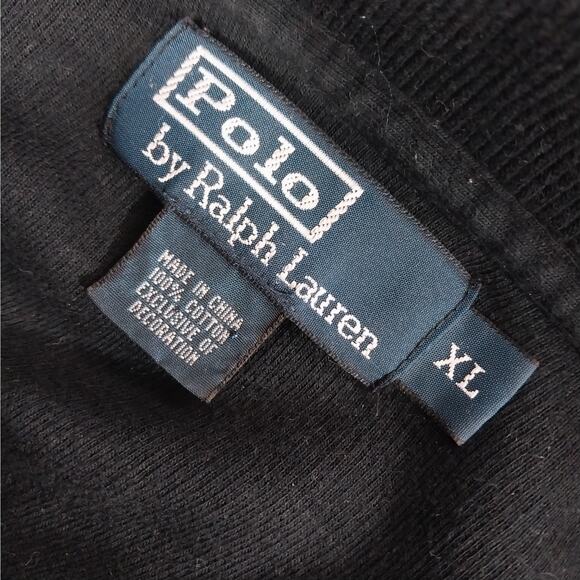 POLO BY RALPH LAUREN! LUXE BLACK HEAVYWEIGHT 1/4 ZIP NECKLINE SHIRT, TOP! SZ XL - Picture 7 of 9